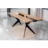 Meble loftowe – stół jesionowy ze szkłem hartowanym