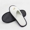 White Velvet Embroidered Indoor Slippers for Hotels