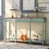 Wooden Console Table with Storage Shelf and Drawer (Olive)