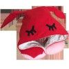 Poduszka podróżna Organic Toys czerwona z kapturem z uszami dla kobiet i dziewczyn (travel hoodie pillow for girls, women)